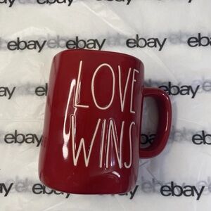 Rae Dunn Red Ceramic Mug Love Wins Artisan Collection By Magenta Cofffe Tea Cup